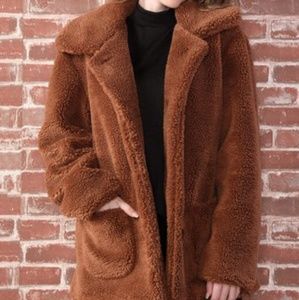 Zulily 3X sherpa brown fur-lined coat